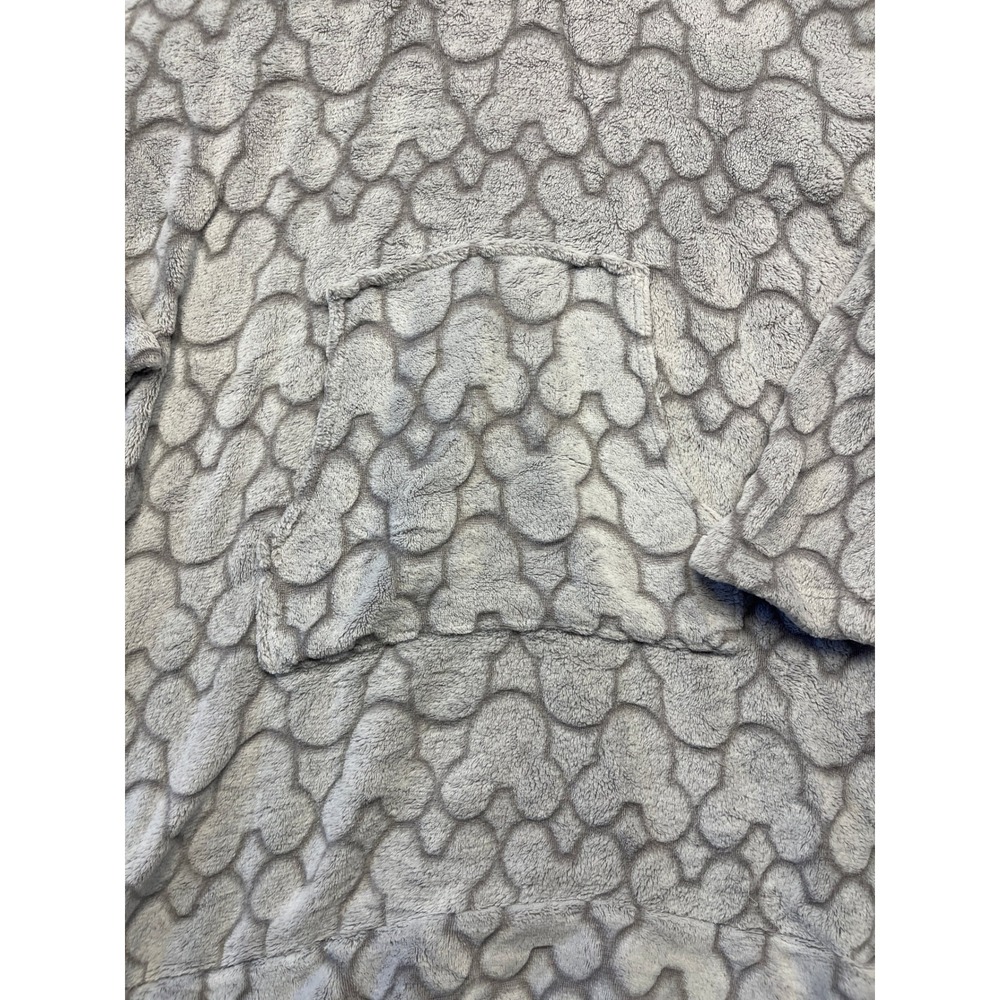 Disney Hoodie Faux Fur Grey Mickey Mouse Large Womens - Picture 2 of 8